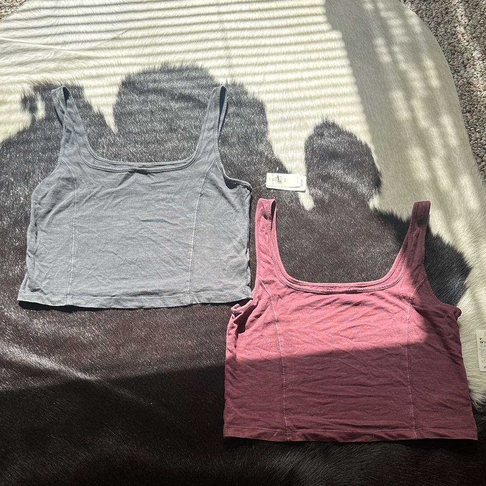 Aerie Gray and Mauve Crop Tops